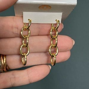 Gorjana gold plated detachable chain earrings/ huggie earrings